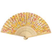Folding Fan - Yuzen Paper, CZM-6237, Folding Screen Design, Yellow