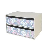 Tidy Up Desk Chest (Wide, 2-Tier) - Full Bloom Cherry Blossoms (Large)