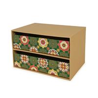 Tidy Up Desk Chest (Wide, 2-Tier) - Shokko Pattern