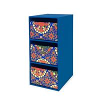 Tidy Up Desk Chest (Slim 3-Tier) - Lion Hunt Pattern