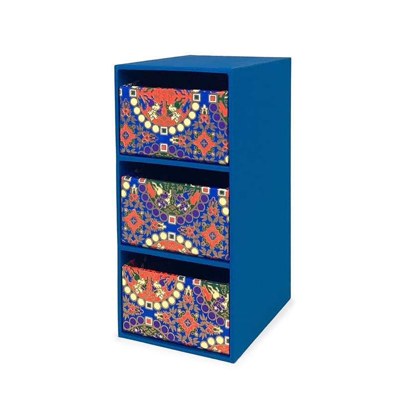 Tidy Up Desk Chest (Slim 3-Tier) - Lion Hunt Pattern