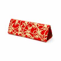 Yuzen Paper Foldable Spectacle Case: Heart and Arabesque