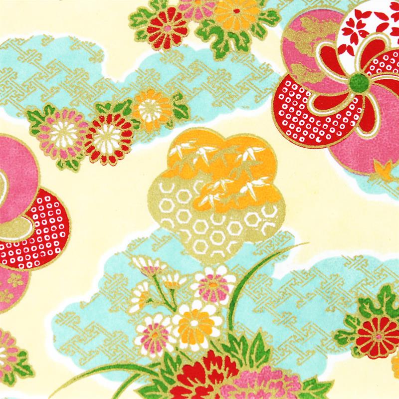 Hand-Dyed Yuzen Paper (Pattern area: 500 x 635 mm) No.22-1