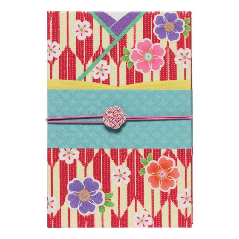 Stamp Book (Large) Elegant Fletching and Cherry Blossom Kimono Design