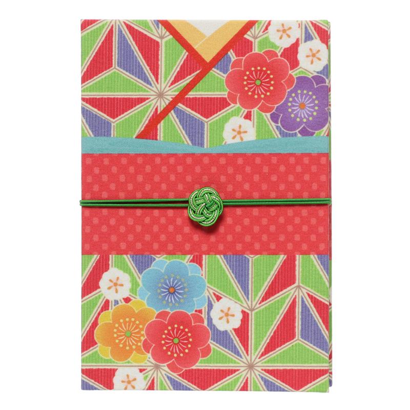 Stamp Book (Large) Elegant Hemp Leaf and Apricot Kimono Design