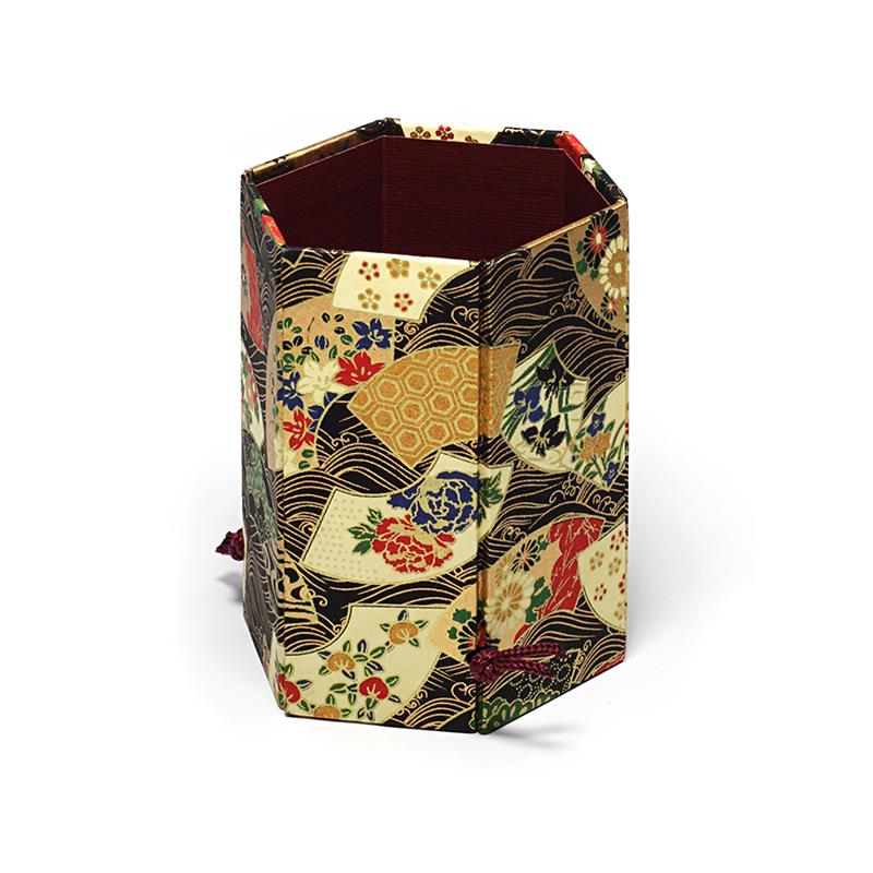 Yuzen Paper Foldable Hexagonal Box for Small Items No. 4026-2