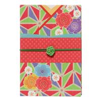 Stamp Book (Large) Elegant Hemp Leaf and Apricot Kimono Design