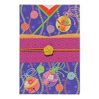 Stamp Book (Large)Elegant Curving Line and Bell Kimono Design