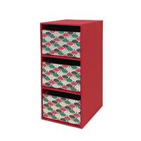 Tidy Up Desk Chest (Slim 3-Tier) - Chrysanthemum and Blue Waves